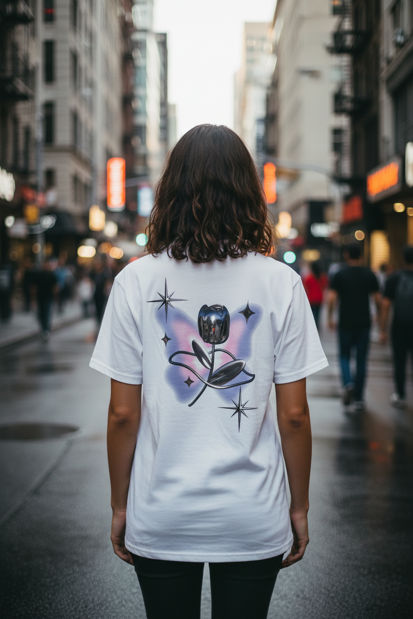 Camiseta de mujer y2k sencilla