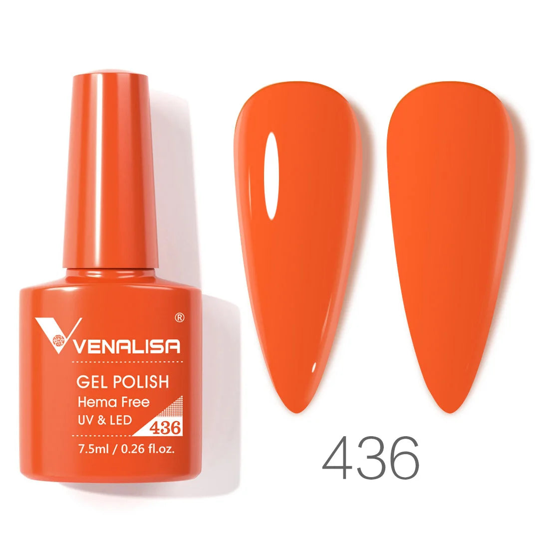 Esmalte de uñas en gel VENALISA VIP4 (7,5 ml): fórmula sin HEMA, acabado semipermanente, textura superior y larga duración; incluye capa superior (top coat) templada.