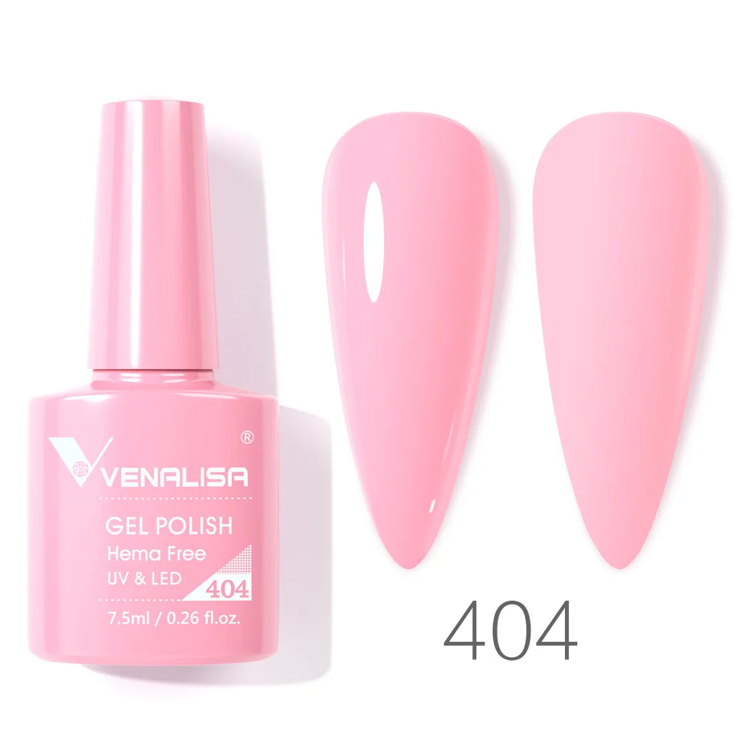 Esmalte de uñas en gel VENALISA VIP4 (7,5 ml): fórmula sin HEMA, acabado semipermanente, textura superior y larga duración; incluye capa superior (top coat) templada.