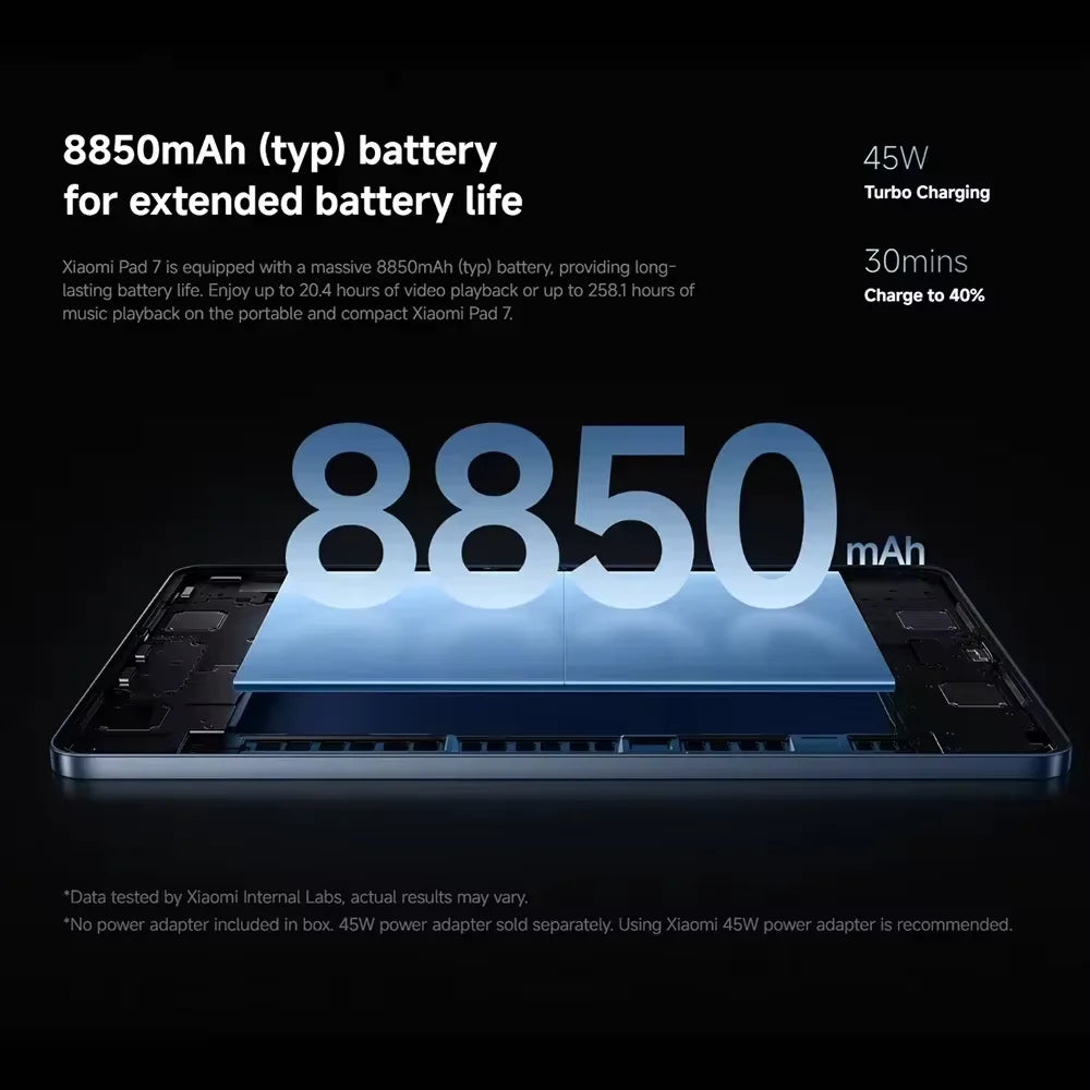 Tablet Xiaomi Pad 7 de 11,2", 144 Hz, Wi-Fi 6E, 8 GB/256 GB o 12 GB/256 GB, 8850 mAh