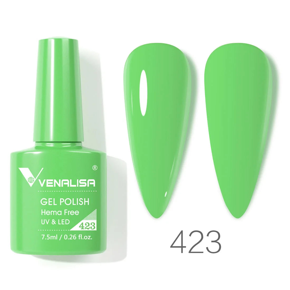 Esmalte de uñas en gel VENALISA VIP4 (7,5 ml): fórmula sin HEMA, acabado semipermanente, textura superior y larga duración; incluye capa superior (top coat) templada.