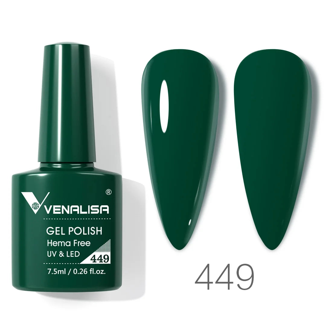 Esmalte de uñas en gel VENALISA VIP4 (7,5 ml): fórmula sin HEMA, acabado semipermanente, textura superior y larga duración; incluye capa superior (top coat) templada.