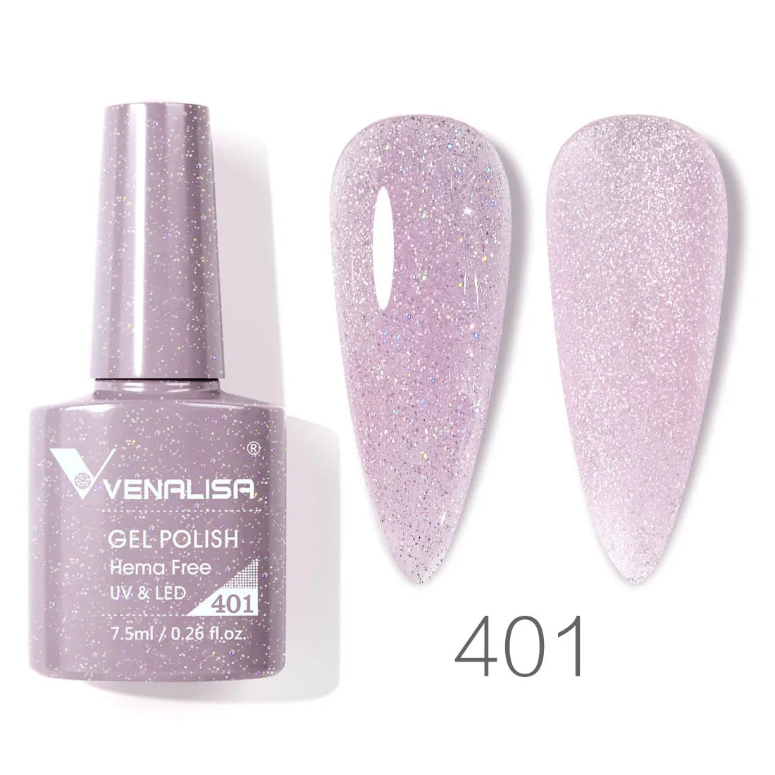 Esmalte de uñas en gel VENALISA VIP4 (7,5 ml): fórmula sin HEMA, acabado semipermanente, textura superior y larga duración; incluye capa superior (top coat) templada.