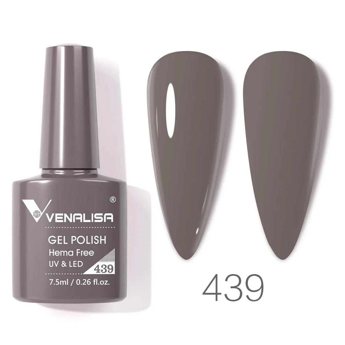 Esmalte de uñas en gel VENALISA VIP4 (7,5 ml): fórmula sin HEMA, acabado semipermanente, textura superior y larga duración; incluye capa superior (top coat) templada.