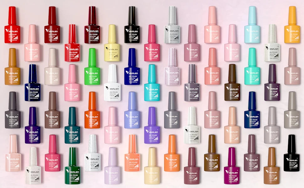 Esmalte de uñas en gel VENALISA VIP4 (7,5 ml): fórmula sin HEMA, acabado semipermanente, textura superior y larga duración; incluye capa superior (top coat) templada.