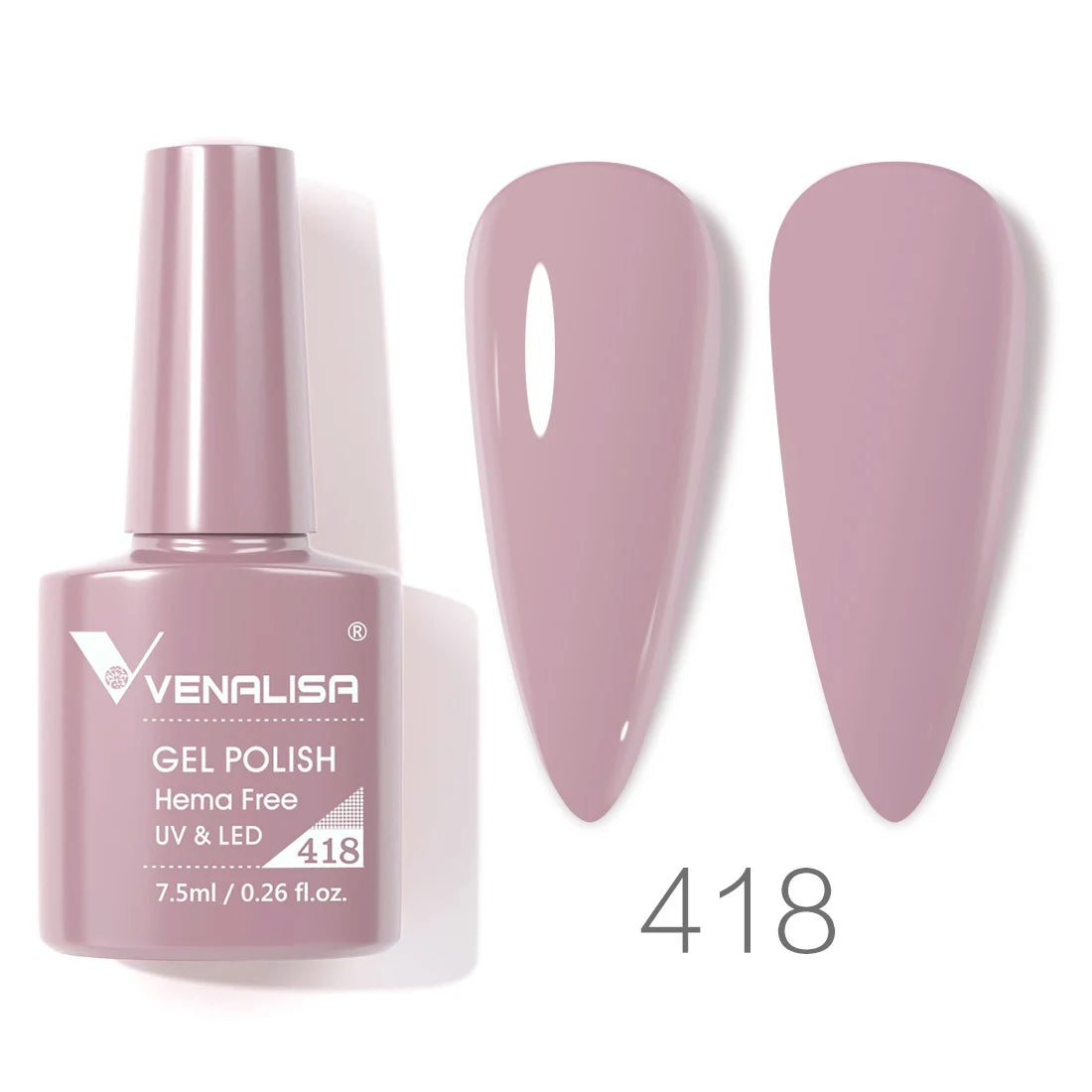 Esmalte de uñas en gel VENALISA VIP4 (7,5 ml): fórmula sin HEMA, acabado semipermanente, textura superior y larga duración; incluye capa superior (top coat) templada.