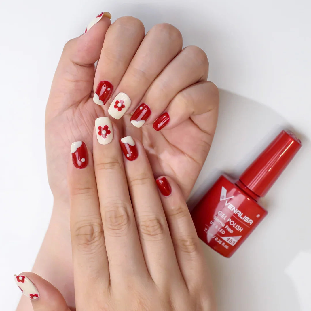 Esmalte de uñas en gel VENALISA VIP4 (7,5 ml): fórmula sin HEMA, acabado semipermanente, textura superior y larga duración; incluye capa superior (top coat) templada.
