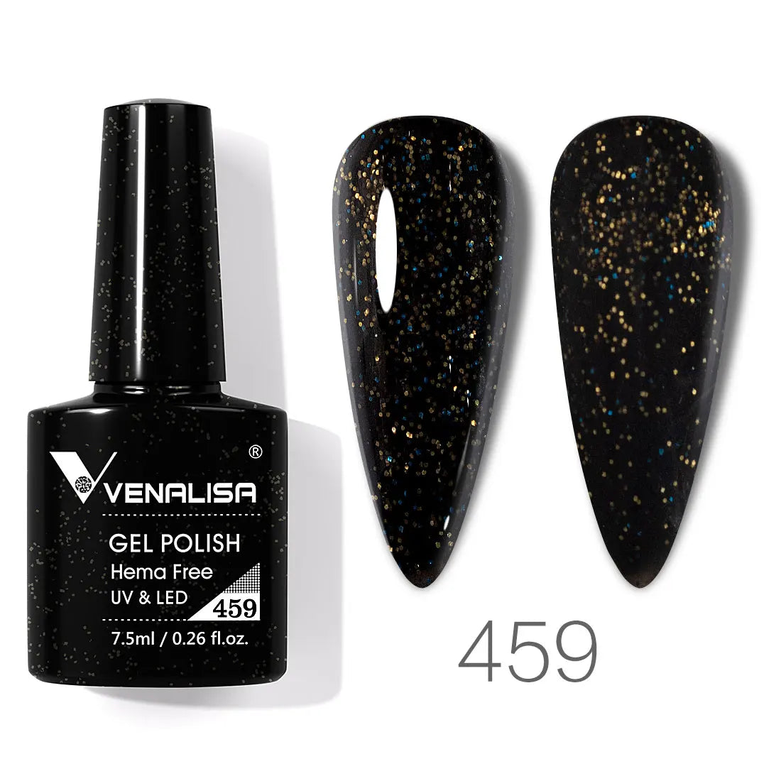 Esmalte de uñas en gel VENALISA VIP4 (7,5 ml): fórmula sin HEMA, acabado semipermanente, textura superior y larga duración; incluye capa superior (top coat) templada.