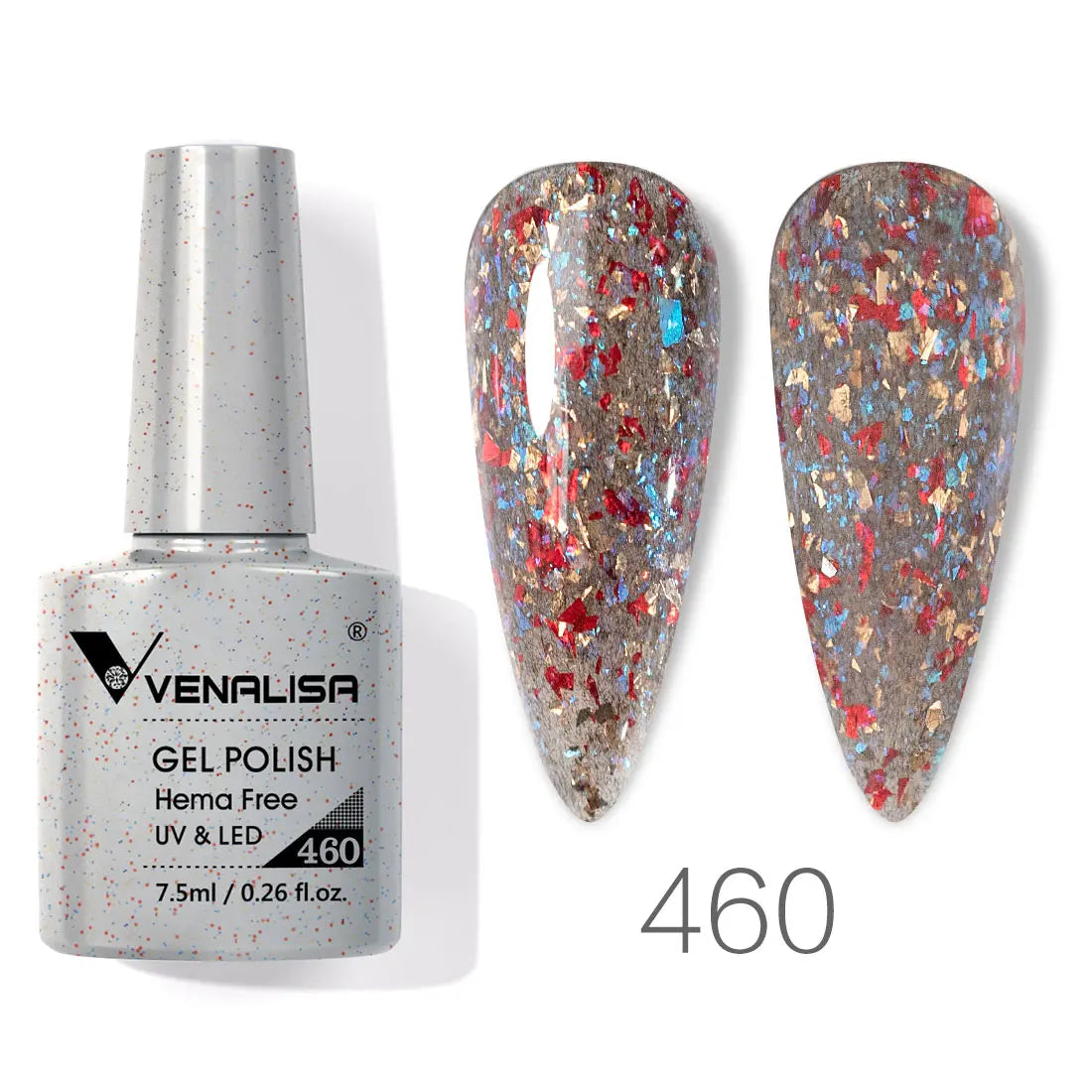 Esmalte de uñas en gel VENALISA VIP4 (7,5 ml): fórmula sin HEMA, acabado semipermanente, textura superior y larga duración; incluye capa superior (top coat) templada.