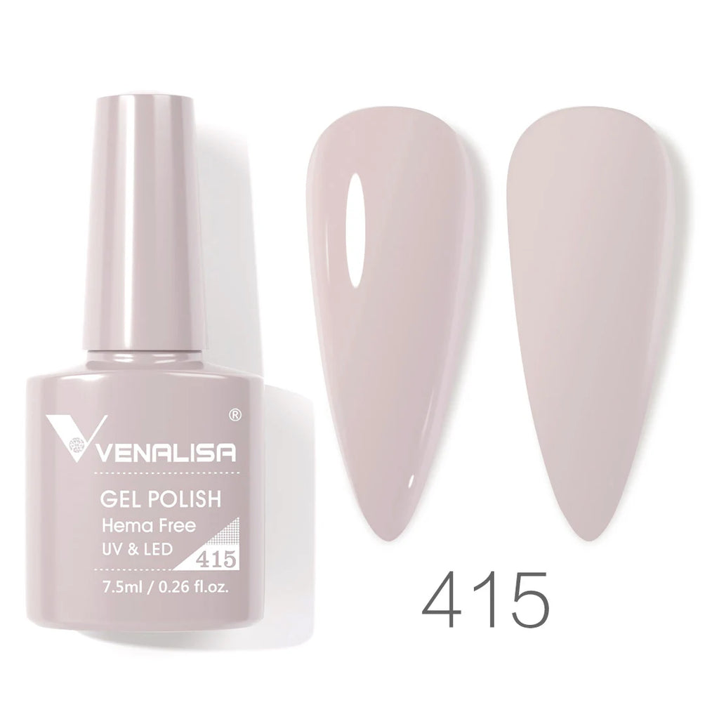 Esmalte de uñas en gel VENALISA VIP4 (7,5 ml): fórmula sin HEMA, acabado semipermanente, textura superior y larga duración; incluye capa superior (top coat) templada.