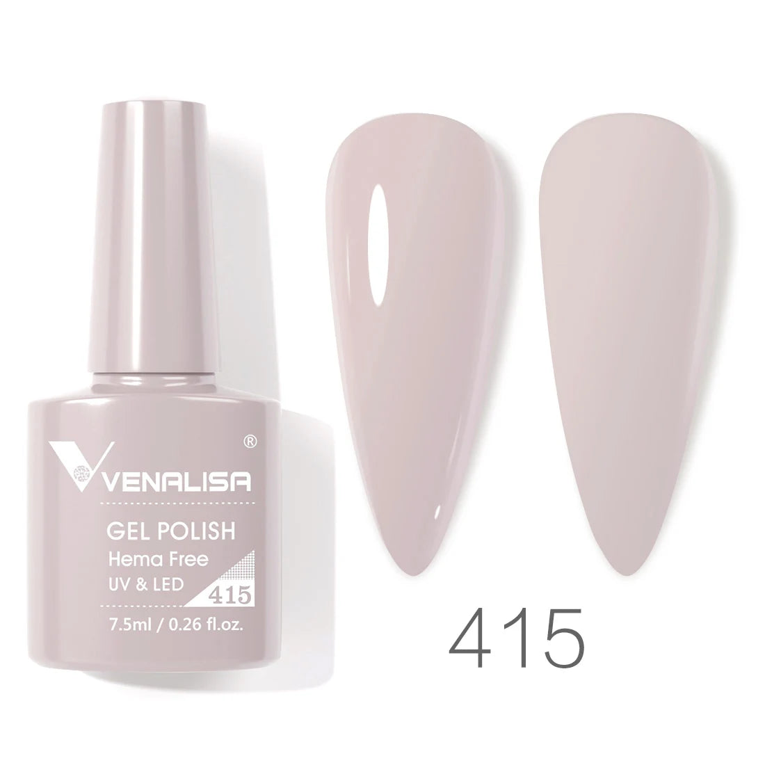 Esmalte de uñas en gel VENALISA VIP4 (7,5 ml): fórmula sin HEMA, acabado semipermanente, textura superior y larga duración; incluye capa superior (top coat) templada.