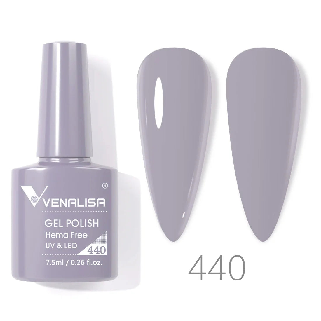 Esmalte de uñas en gel VENALISA VIP4 (7,5 ml): fórmula sin HEMA, acabado semipermanente, textura superior y larga duración; incluye capa superior (top coat) templada.