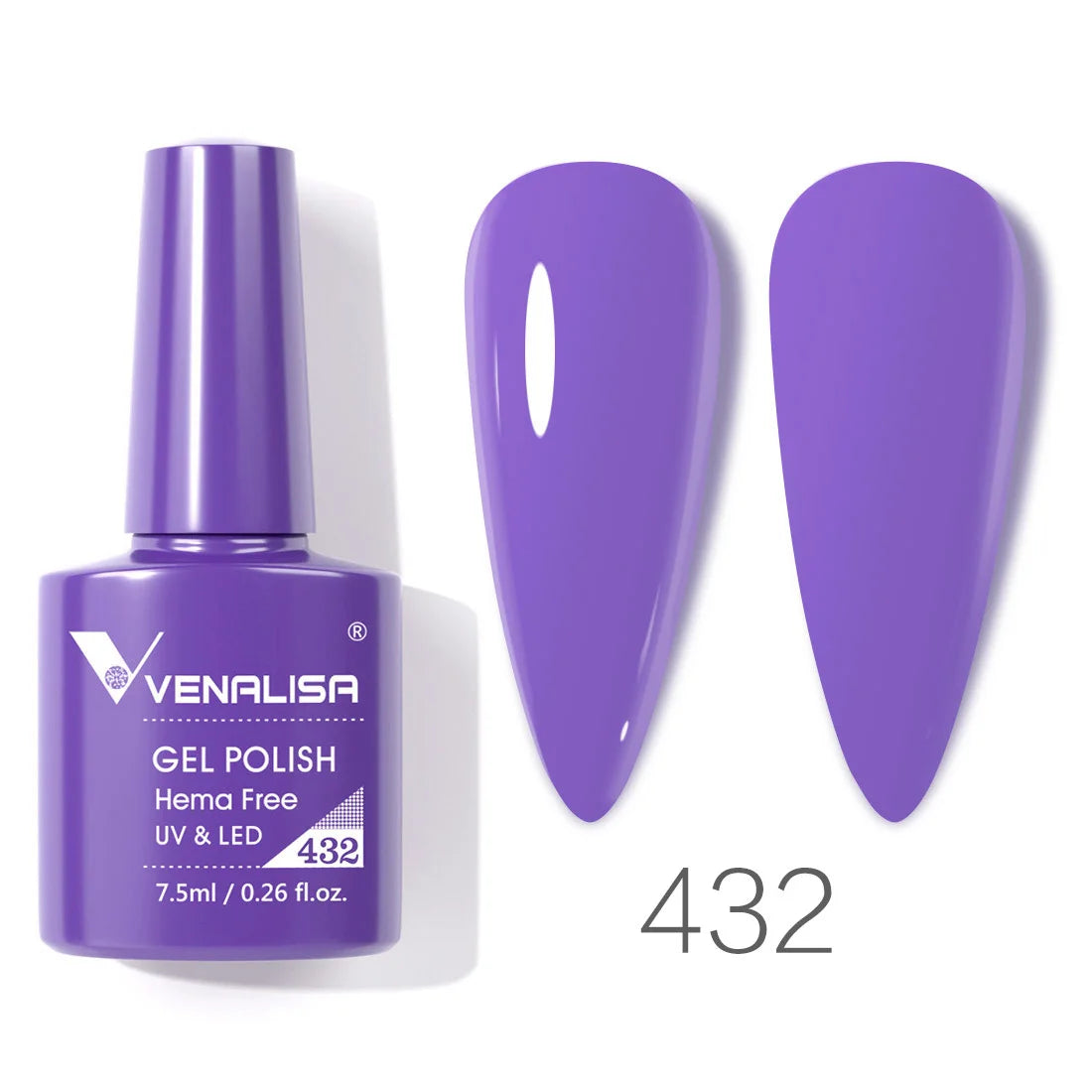 Esmalte de uñas en gel VENALISA VIP4 (7,5 ml): fórmula sin HEMA, acabado semipermanente, textura superior y larga duración; incluye capa superior (top coat) templada.