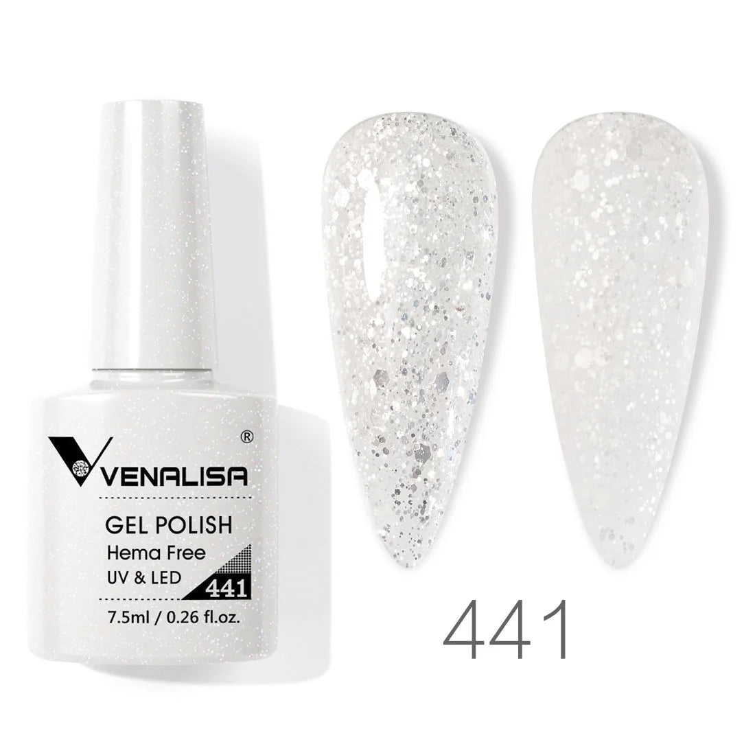 Esmalte de uñas en gel VENALISA VIP4 (7,5 ml): fórmula sin HEMA, acabado semipermanente, textura superior y larga duración; incluye capa superior (top coat) templada.