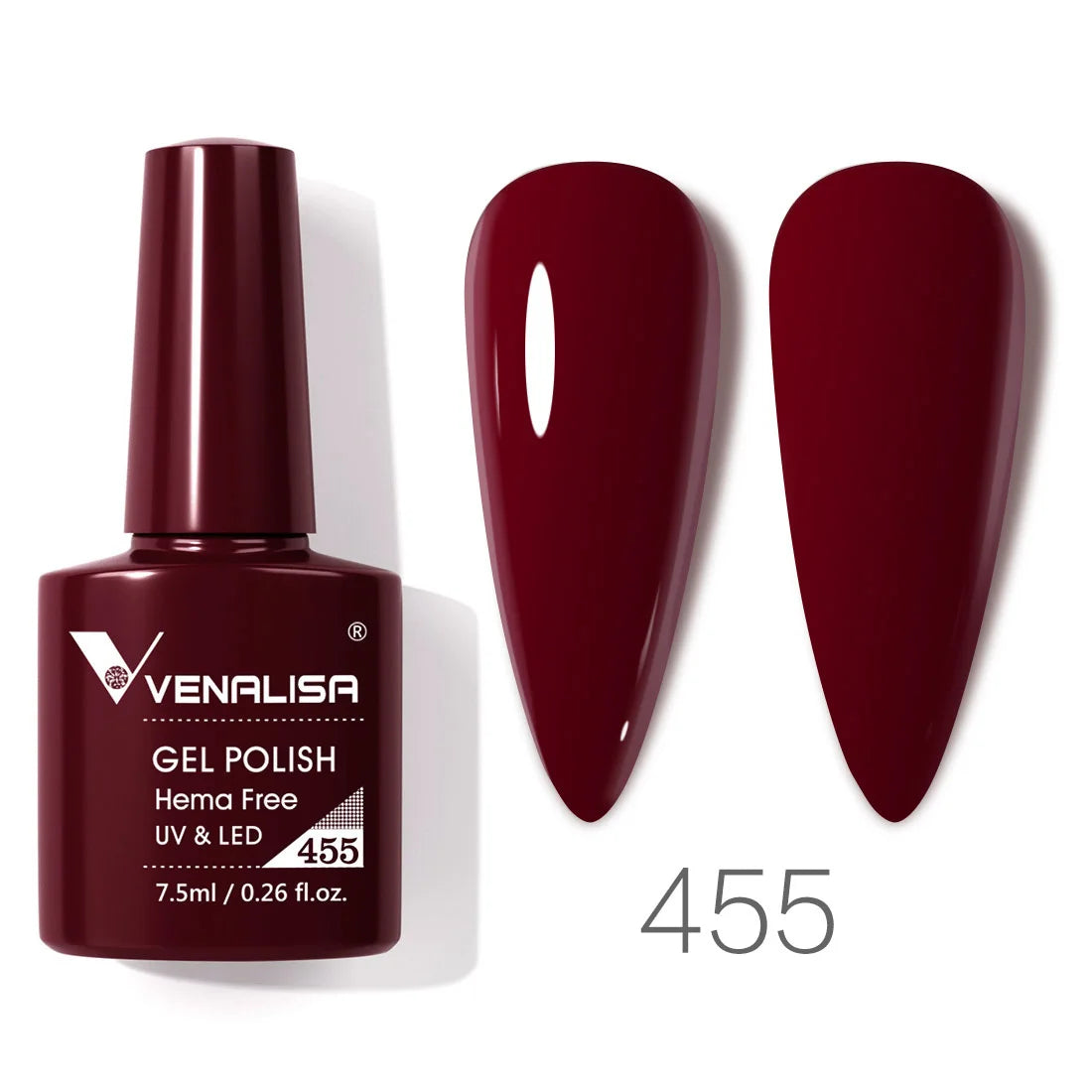 Esmalte de uñas en gel VENALISA VIP4 (7,5 ml): fórmula sin HEMA, acabado semipermanente, textura superior y larga duración; incluye capa superior (top coat) templada.