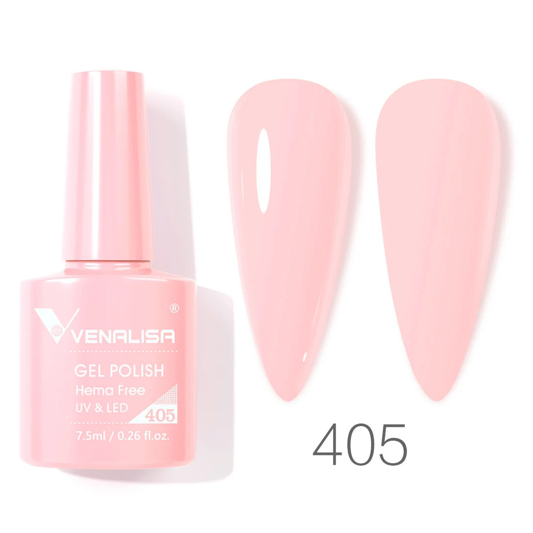 Esmalte de uñas en gel VENALISA VIP4 (7,5 ml): fórmula sin HEMA, acabado semipermanente, textura superior y larga duración; incluye capa superior (top coat) templada.