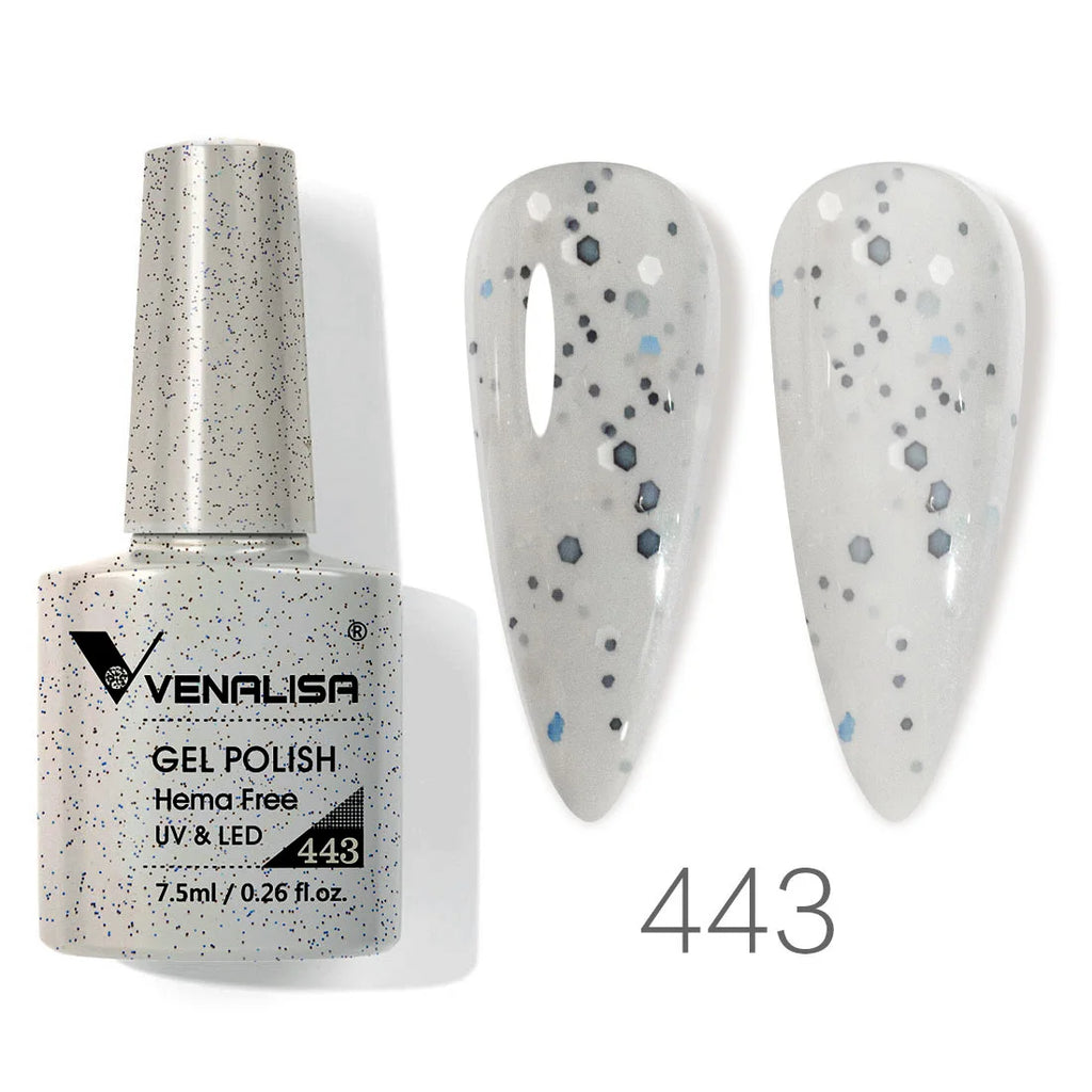 Esmalte de uñas en gel VENALISA VIP4 (7,5 ml): fórmula sin HEMA, acabado semipermanente, textura superior y larga duración; incluye capa superior (top coat) templada.