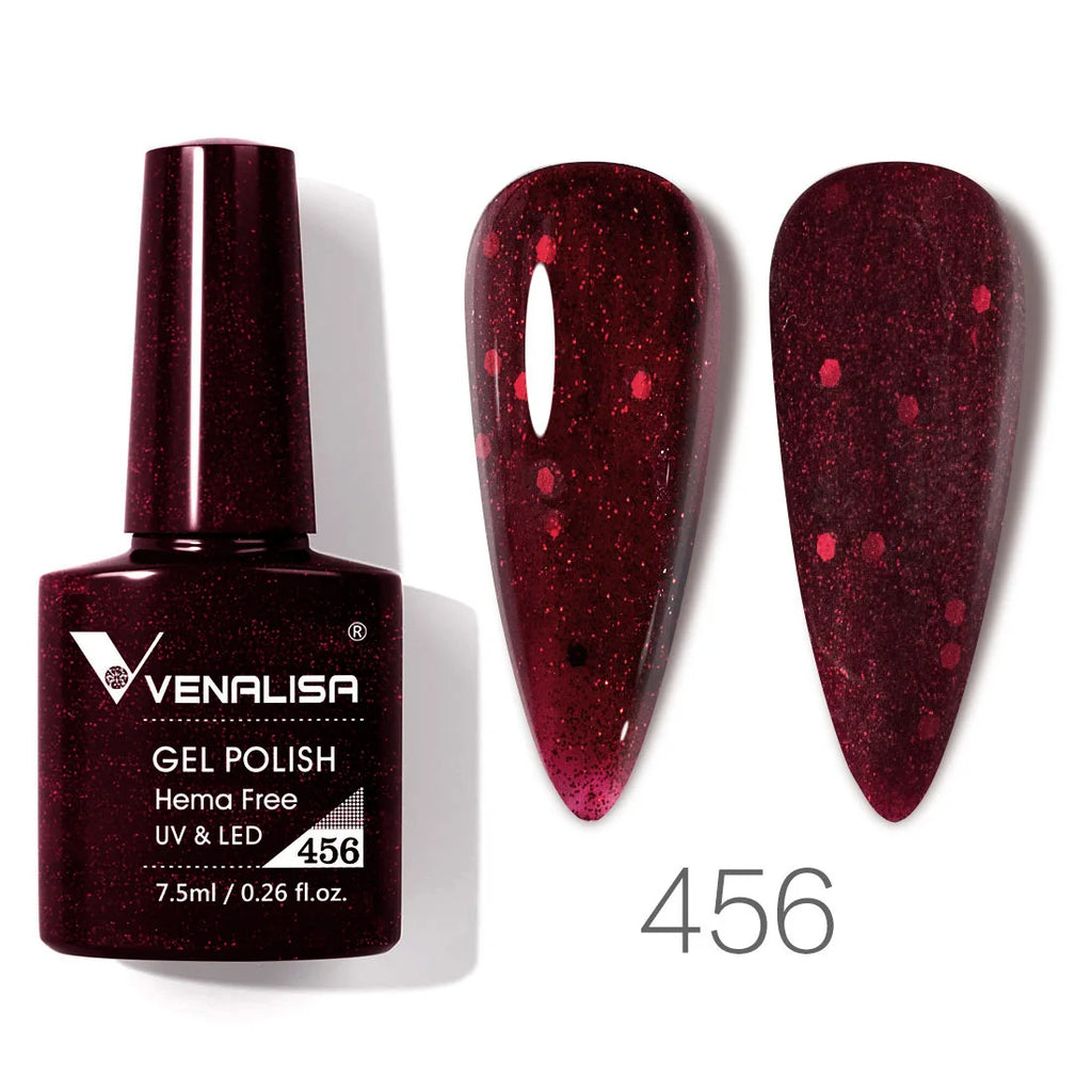 Esmalte de uñas en gel VENALISA VIP4 (7,5 ml): fórmula sin HEMA, acabado semipermanente, textura superior y larga duración; incluye capa superior (top coat) templada.