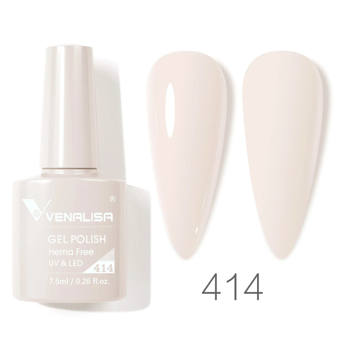 Esmalte de uñas en gel VENALISA VIP4 (7,5 ml): fórmula sin HEMA, acabado semipermanente, textura superior y larga duración; incluye capa superior (top coat) templada.