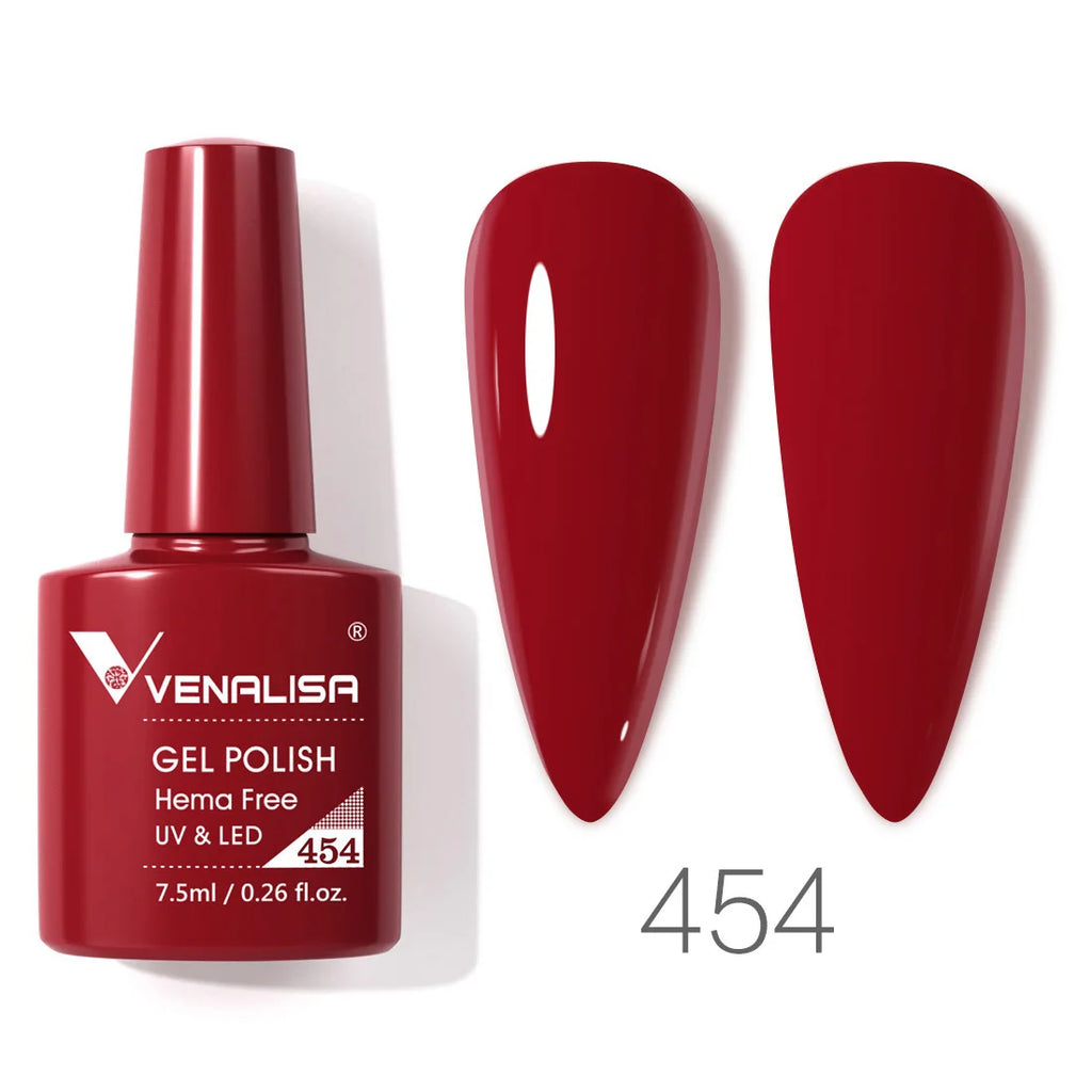 Esmalte de uñas en gel VENALISA VIP4 (7,5 ml): fórmula sin HEMA, acabado semipermanente, textura superior y larga duración; incluye capa superior (top coat) templada.