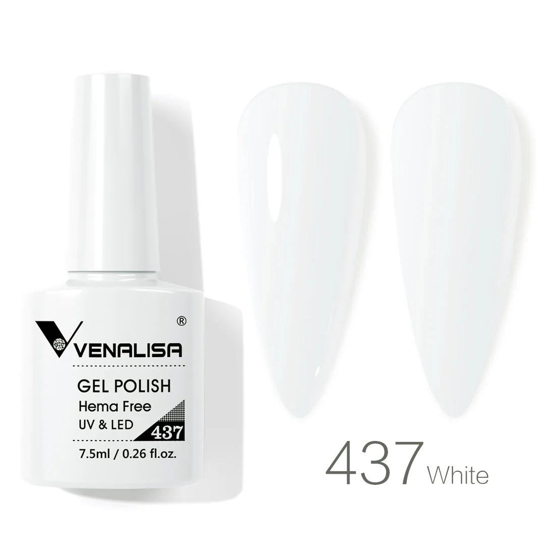 Esmalte de uñas en gel VENALISA VIP4 (7,5 ml): fórmula sin HEMA, acabado semipermanente, textura superior y larga duración; incluye capa superior (top coat) templada.