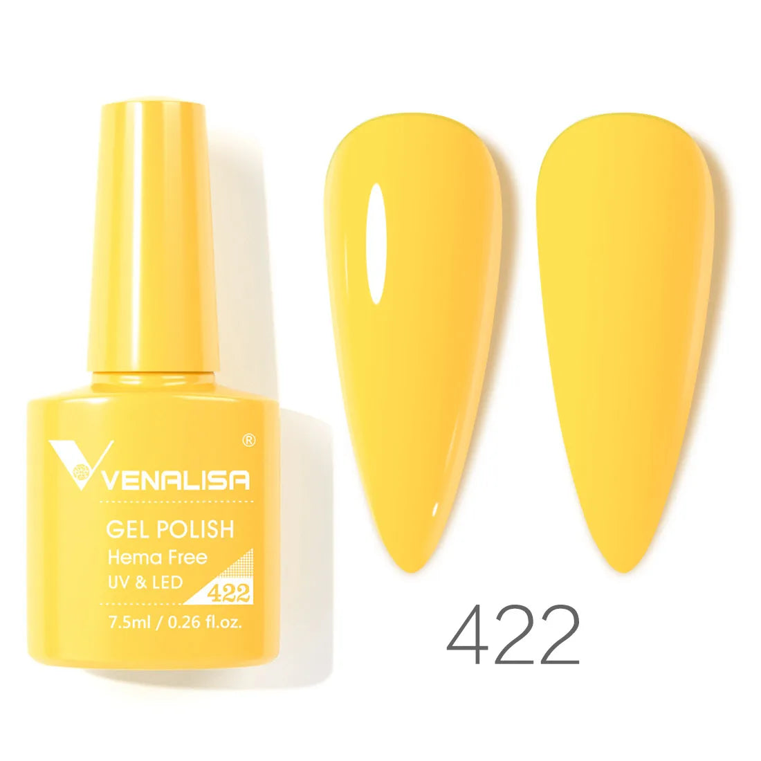 Esmalte de uñas en gel VENALISA VIP4 (7,5 ml): fórmula sin HEMA, acabado semipermanente, textura superior y larga duración; incluye capa superior (top coat) templada.
