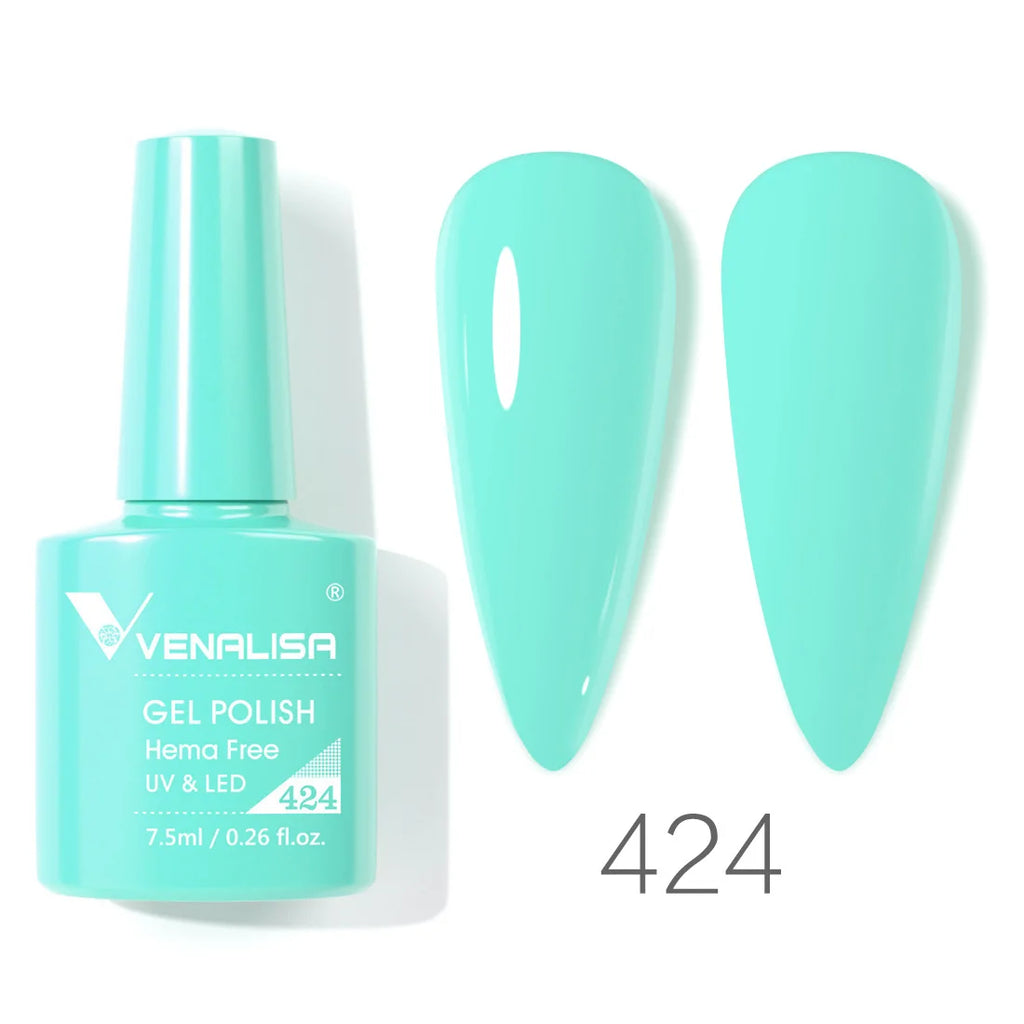 Esmalte de uñas en gel VENALISA VIP4 (7,5 ml): fórmula sin HEMA, acabado semipermanente, textura superior y larga duración; incluye capa superior (top coat) templada.