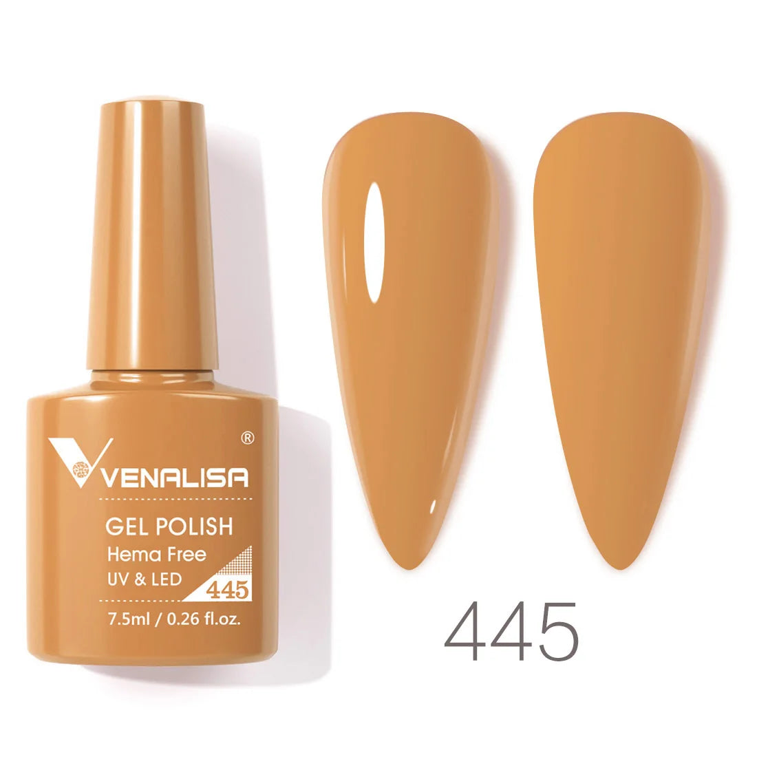 Esmalte de uñas en gel VENALISA VIP4 (7,5 ml): fórmula sin HEMA, acabado semipermanente, textura superior y larga duración; incluye capa superior (top coat) templada.