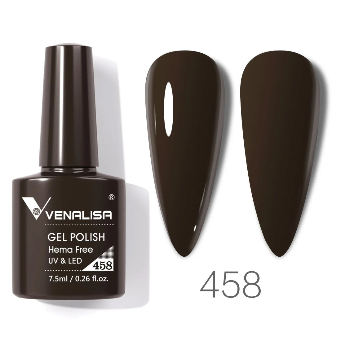 Esmalte de uñas en gel VENALISA VIP4 (7,5 ml): fórmula sin HEMA, acabado semipermanente, textura superior y larga duración; incluye capa superior (top coat) templada.