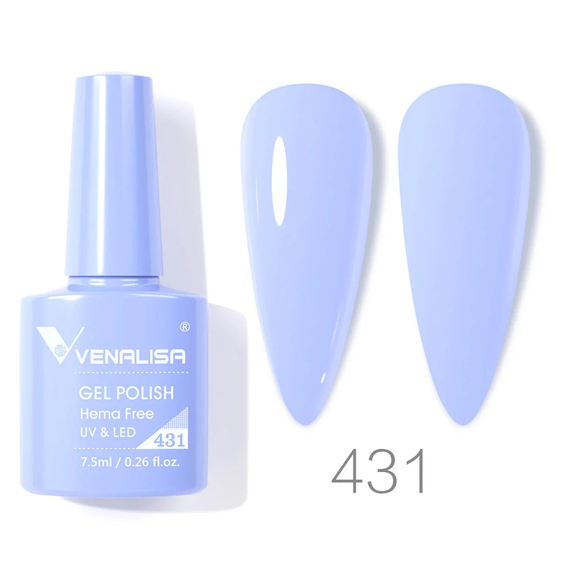 Esmalte de uñas en gel VENALISA VIP4 (7,5 ml): fórmula sin HEMA, acabado semipermanente, textura superior y larga duración; incluye capa superior (top coat) templada.