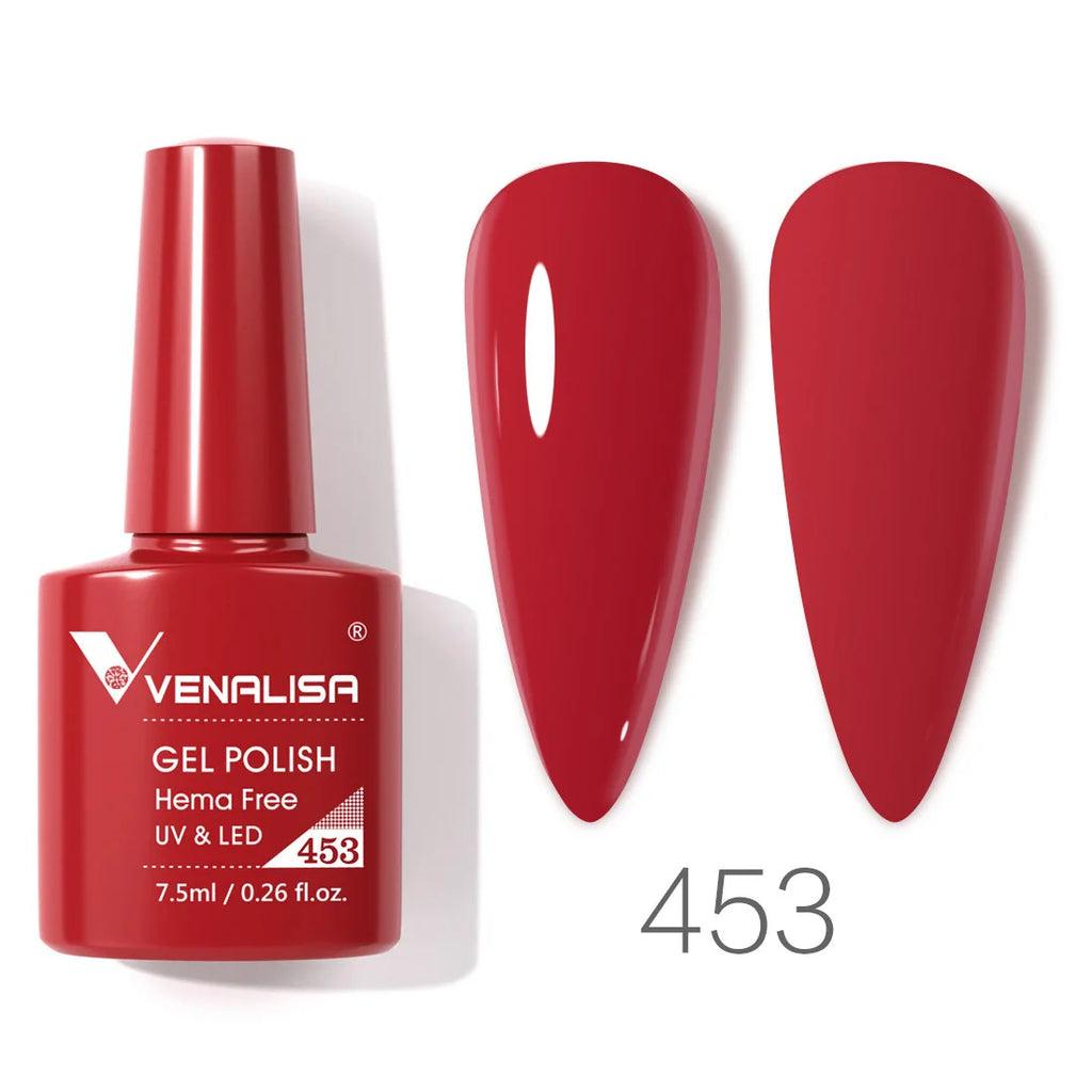 Esmalte de uñas en gel VENALISA VIP4 (7,5 ml): fórmula sin HEMA, acabado semipermanente, textura superior y larga duración; incluye capa superior (top coat) templada.