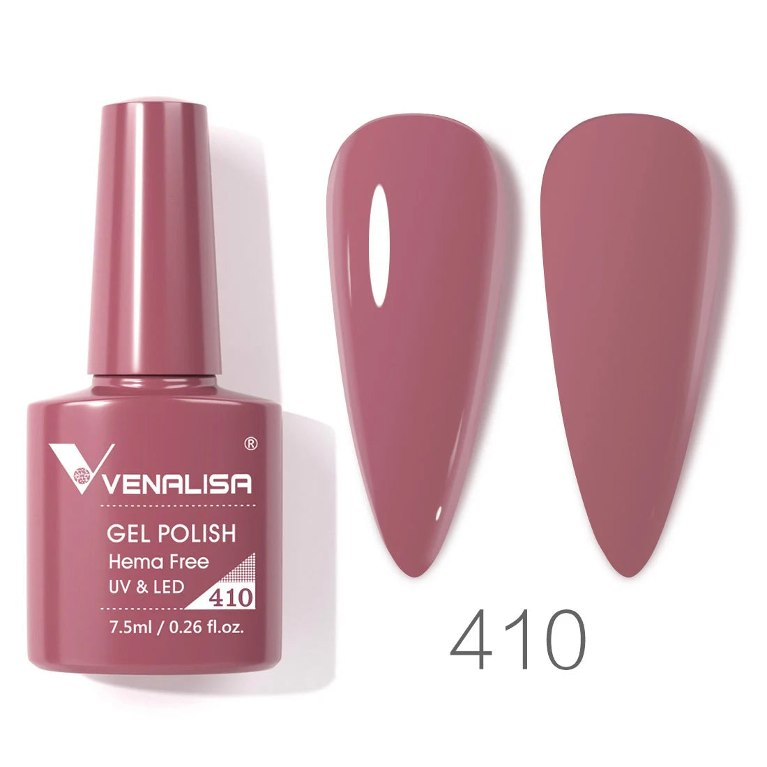 Esmalte de uñas en gel VENALISA VIP4 (7,5 ml): fórmula sin HEMA, acabado semipermanente, textura superior y larga duración; incluye capa superior (top coat) templada.