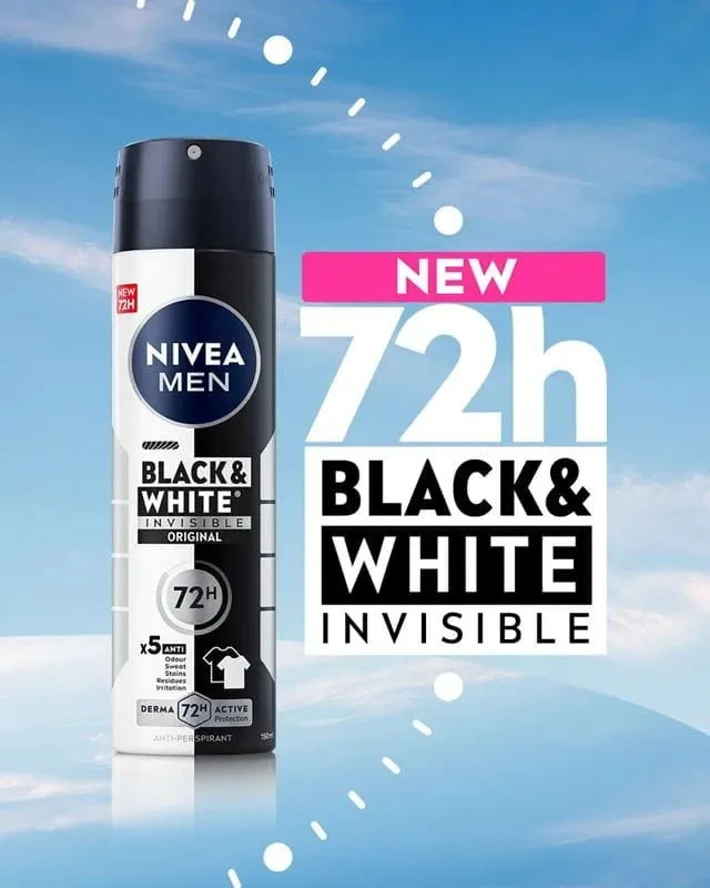 Pack de ahorro Nivea Men: desodorante en spray Black & White Invisible Original para hombre (200 ml x 6 unidades)