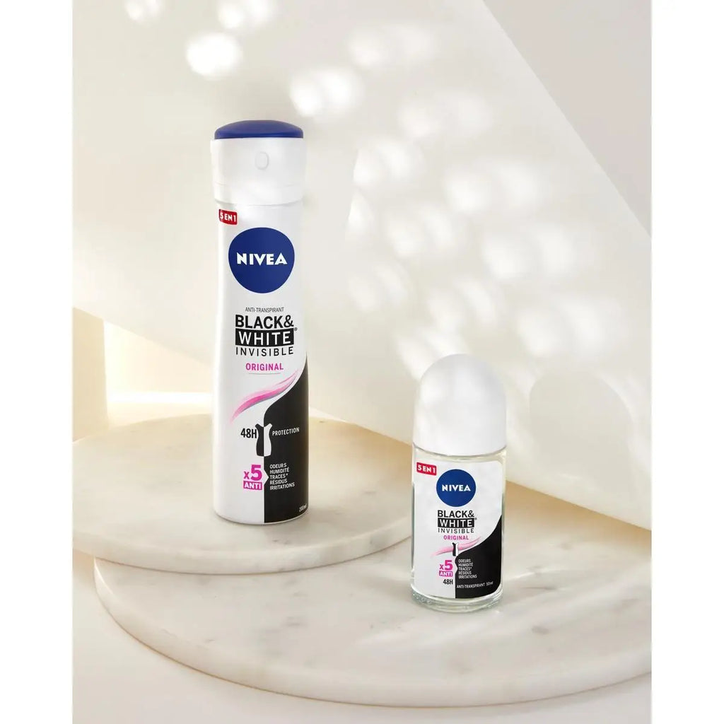 Desodorante en spray Nivea Black & White Invisible Original 200 ml, 6 unidades (200 ml x 6)