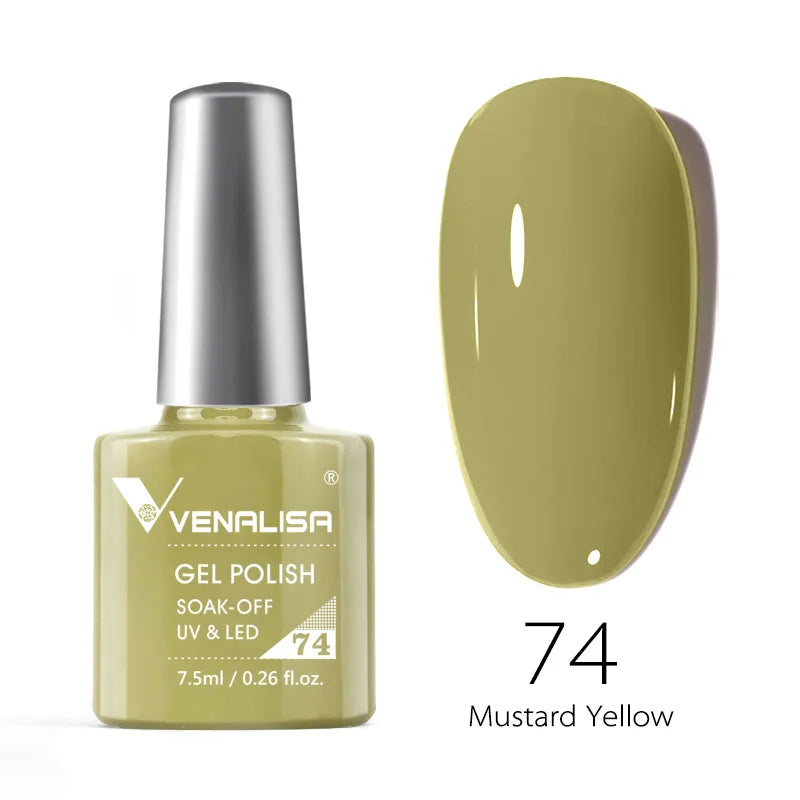 Esmalte de uñas en gel VENALISA VIP4 (7,5 ml): fórmula sin HEMA, acabado semipermanente, textura superior y larga duración; incluye capa superior (top coat) templada.