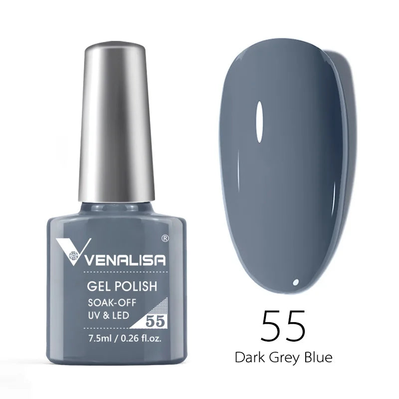 Esmalte de uñas en gel VENALISA VIP4 (7,5 ml): fórmula sin HEMA, acabado semipermanente, textura superior y larga duración; incluye capa superior (top coat) templada.