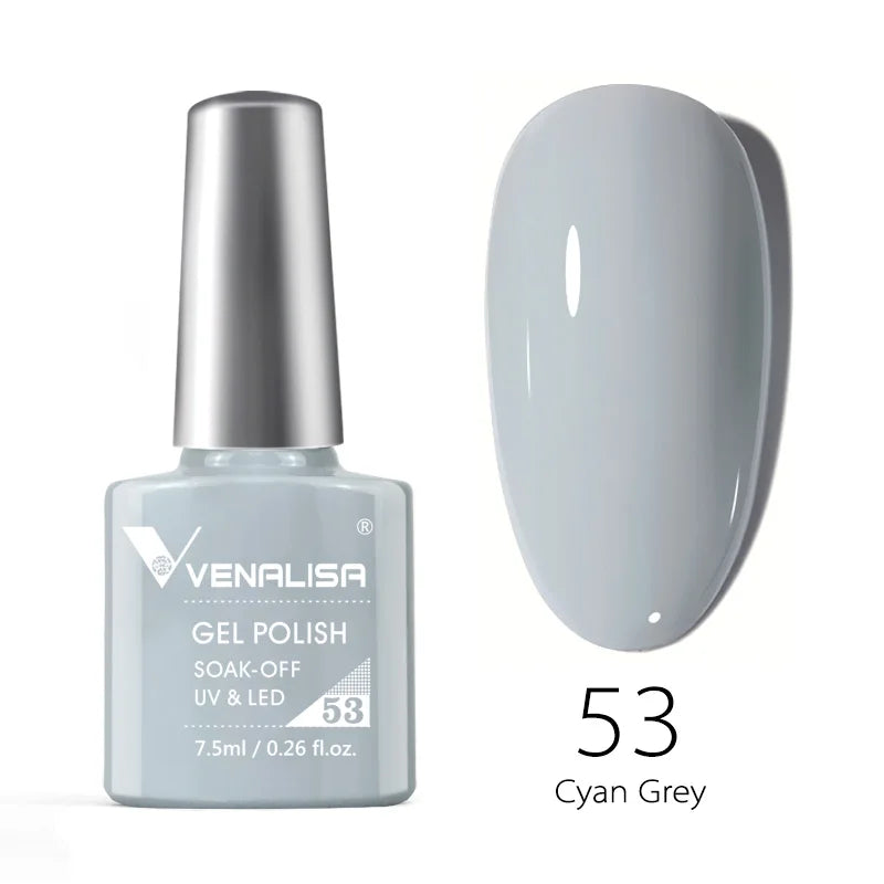 Esmalte de uñas en gel VENALISA VIP4 (7,5 ml): fórmula sin HEMA, acabado semipermanente, textura superior y larga duración; incluye capa superior (top coat) templada.
