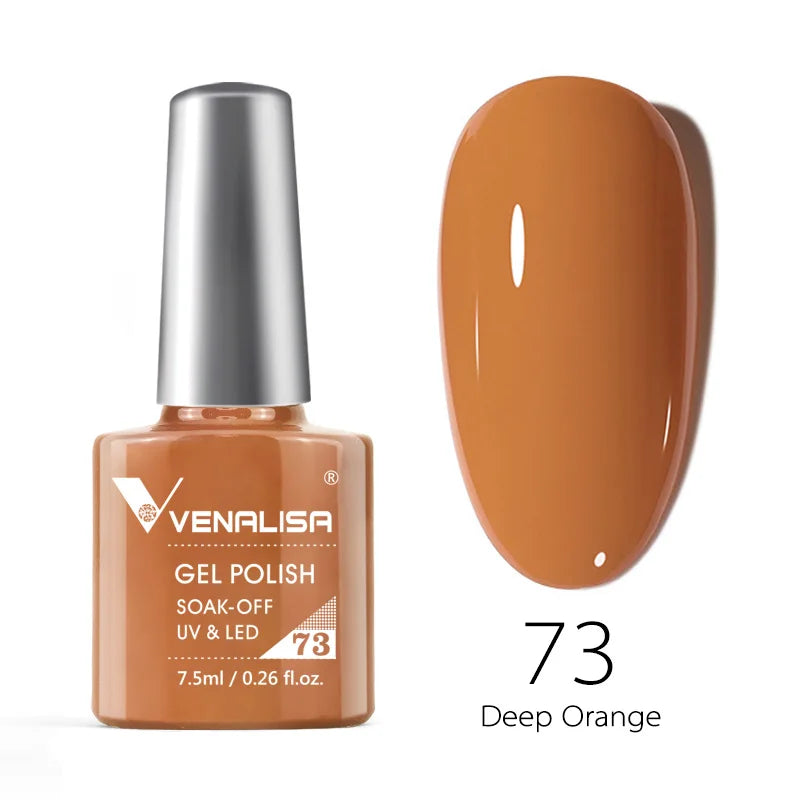 Esmalte de uñas en gel VENALISA VIP4 (7,5 ml): fórmula sin HEMA, acabado semipermanente, textura superior y larga duración; incluye capa superior (top coat) templada.