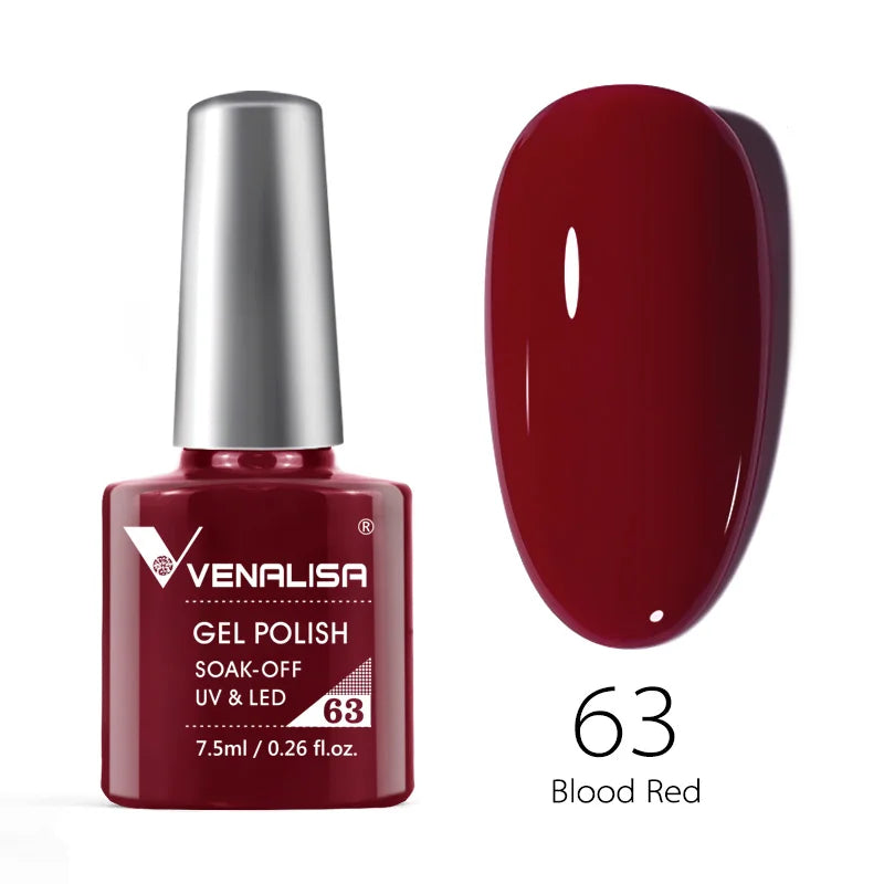 Esmalte de uñas en gel VENALISA VIP4 (7,5 ml): fórmula sin HEMA, acabado semipermanente, textura superior y larga duración; incluye capa superior (top coat) templada.