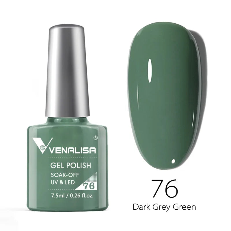 Esmalte de uñas en gel VENALISA VIP4 (7,5 ml): fórmula sin HEMA, acabado semipermanente, textura superior y larga duración; incluye capa superior (top coat) templada.