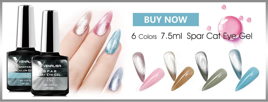 Esmalte de uñas en gel VENALISA VIP4 (7,5 ml): fórmula sin HEMA, acabado semipermanente, textura superior y larga duración; incluye capa superior (top coat) templada.