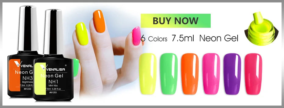 Esmalte de uñas en gel VENALISA VIP4 (7,5 ml): fórmula sin HEMA, acabado semipermanente, textura superior y larga duración; incluye capa superior (top coat) templada.