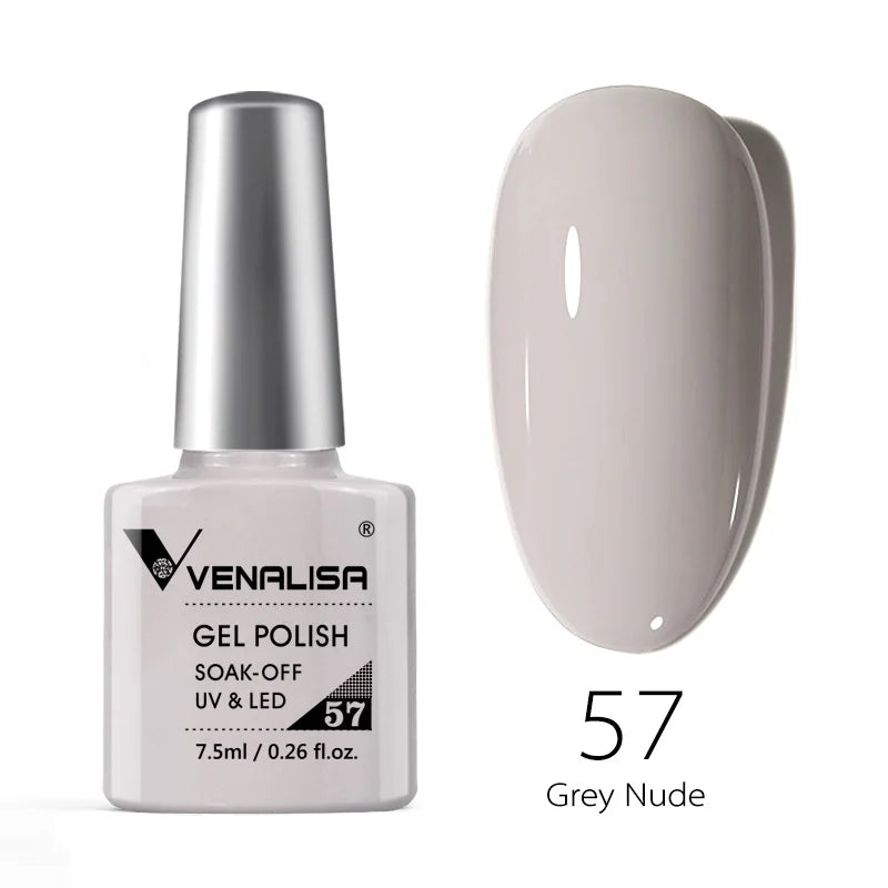 Esmalte de uñas en gel VENALISA VIP4 (7,5 ml): fórmula sin HEMA, acabado semipermanente, textura superior y larga duración; incluye capa superior (top coat) templada.
