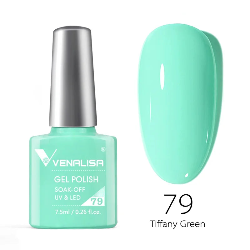 Esmalte de uñas en gel VENALISA VIP4 (7,5 ml): fórmula sin HEMA, acabado semipermanente, textura superior y larga duración; incluye capa superior (top coat) templada.
