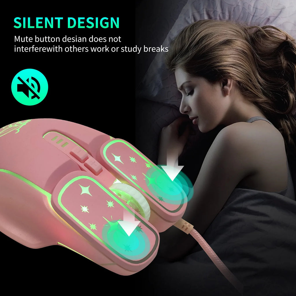 Ratón gaming USB con retroiluminación RGB y diseño ergonómico, ratón con cable 7D para eSports, compatible con portátiles y PC gaming.