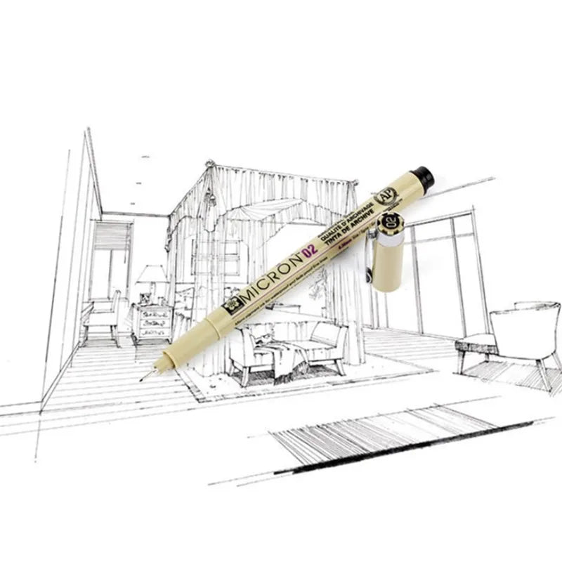 Juego de rotuladores Sakura Micron de punta fina con tinta pigmentada para dibujo, bocetos y arte (grosores 005, 01, 02, 03, 04, 05, 08, 1.0 y punta pincel)