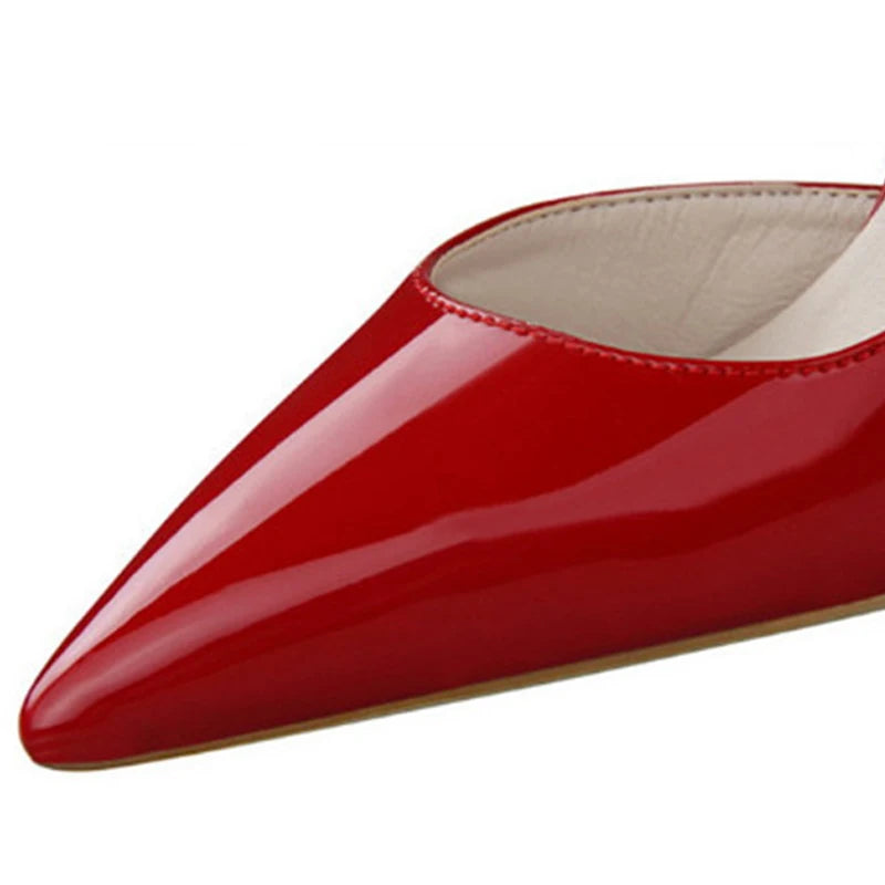 Zapatos BIGTREE para mujer: stilettos de moda en charol con punta afilada y tacón alto; ideales para el trabajo o fiestas, con diseño sexy de aberturas laterales.