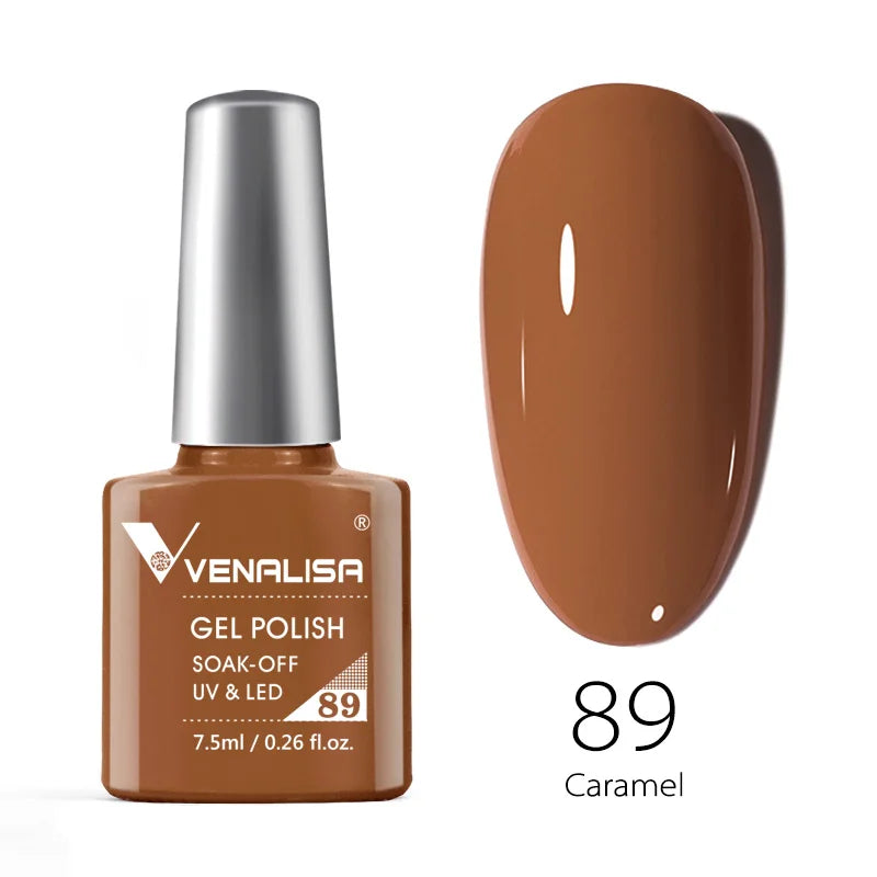 Esmalte de uñas en gel VENALISA VIP4 (7,5 ml): fórmula sin HEMA, acabado semipermanente, textura superior y larga duración; incluye capa superior (top coat) templada.