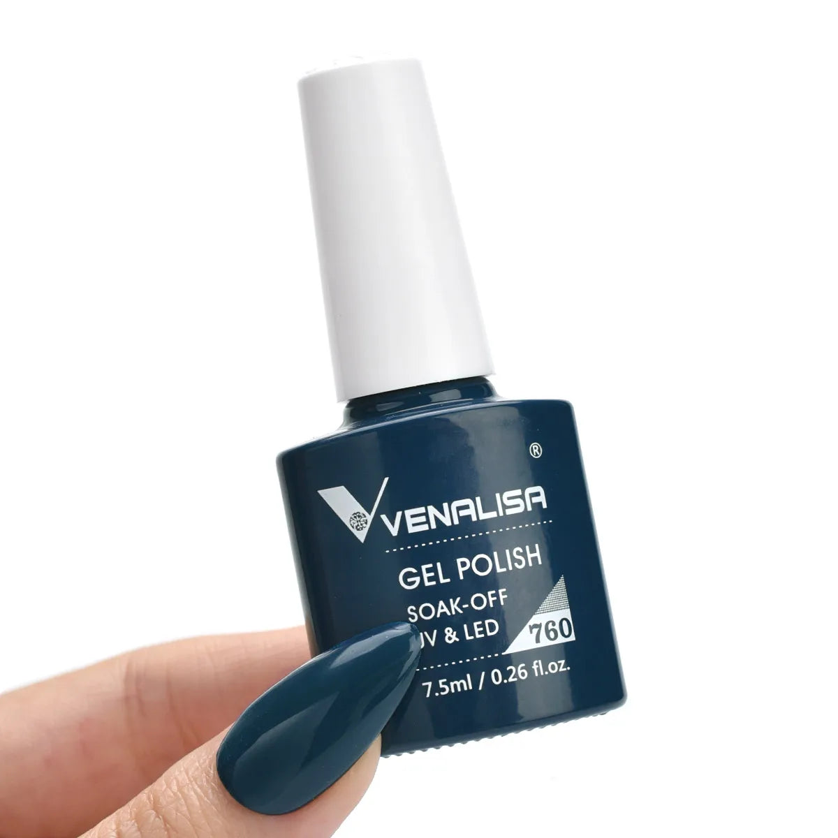 Esmalte de uñas en gel VENALISA VIP4 (7,5 ml): fórmula sin HEMA, acabado semipermanente, textura superior y larga duración; incluye capa superior (top coat) templada.