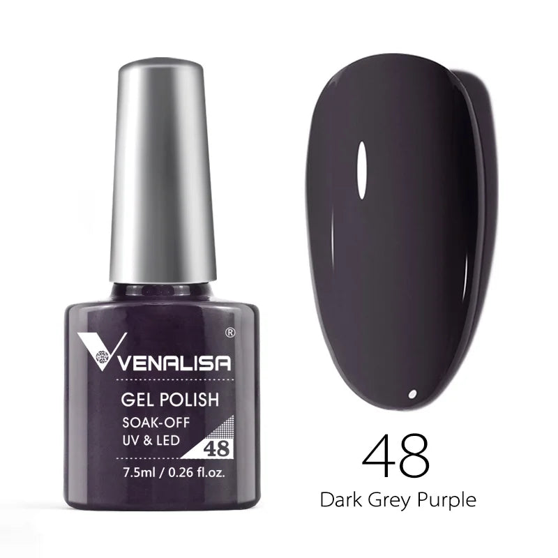 Esmalte de uñas en gel VENALISA VIP4 (7,5 ml): fórmula sin HEMA, acabado semipermanente, textura superior y larga duración; incluye capa superior (top coat) templada.